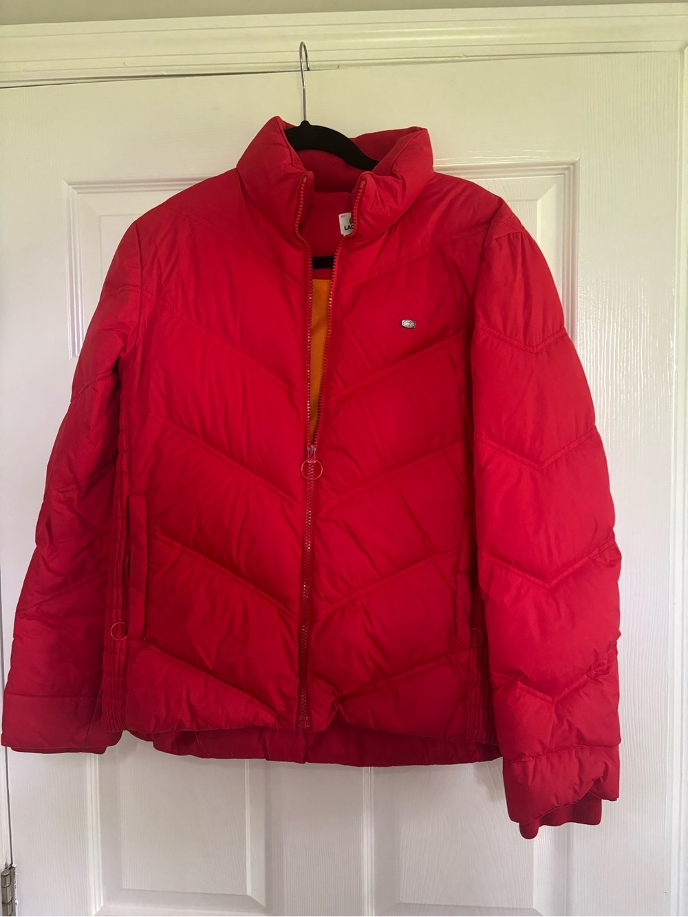 Lacoste Red Quilted Puffer Jacket